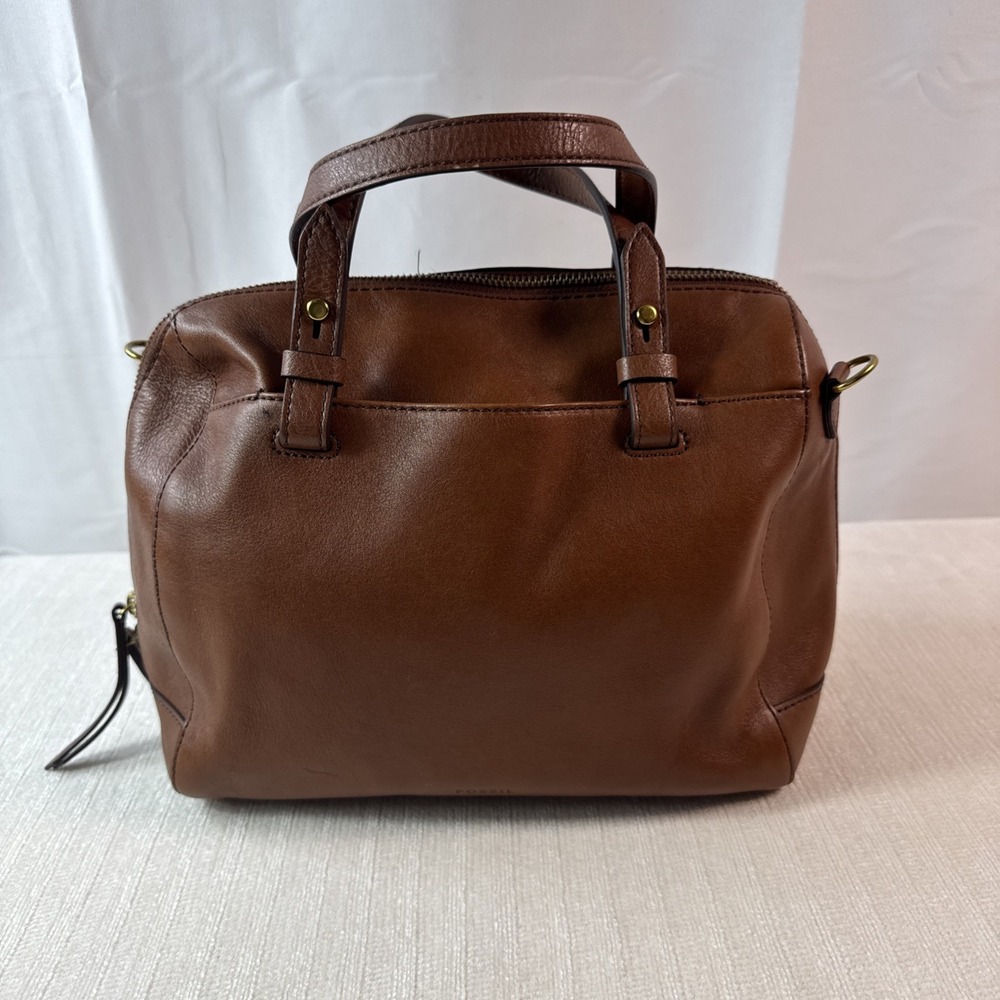 Fossil Women's  Rachel Satchel Tan W/ Gold Accents ( No Strap )